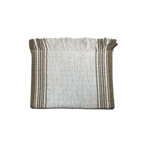Tapete Sala Ambiente 100% Algodão Marrom E Branco 100x140cm LM3130AMB - honeyhome