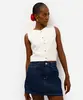 colete feminino de tricot com botões off white G