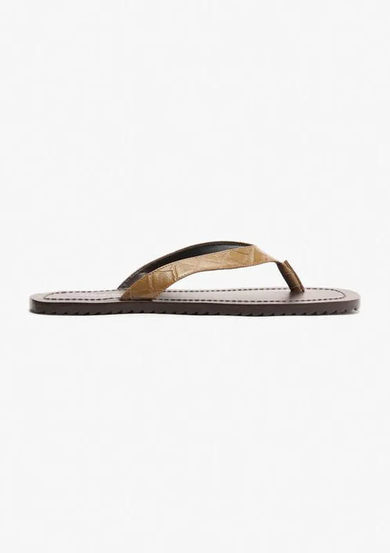 Chinelo De Dedo Croco - Marrom 036