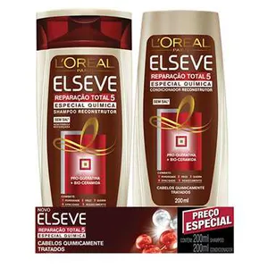 Kit Elseve Shampoo + Condicionador Reparação Total 5 Especial Quimica 200ml