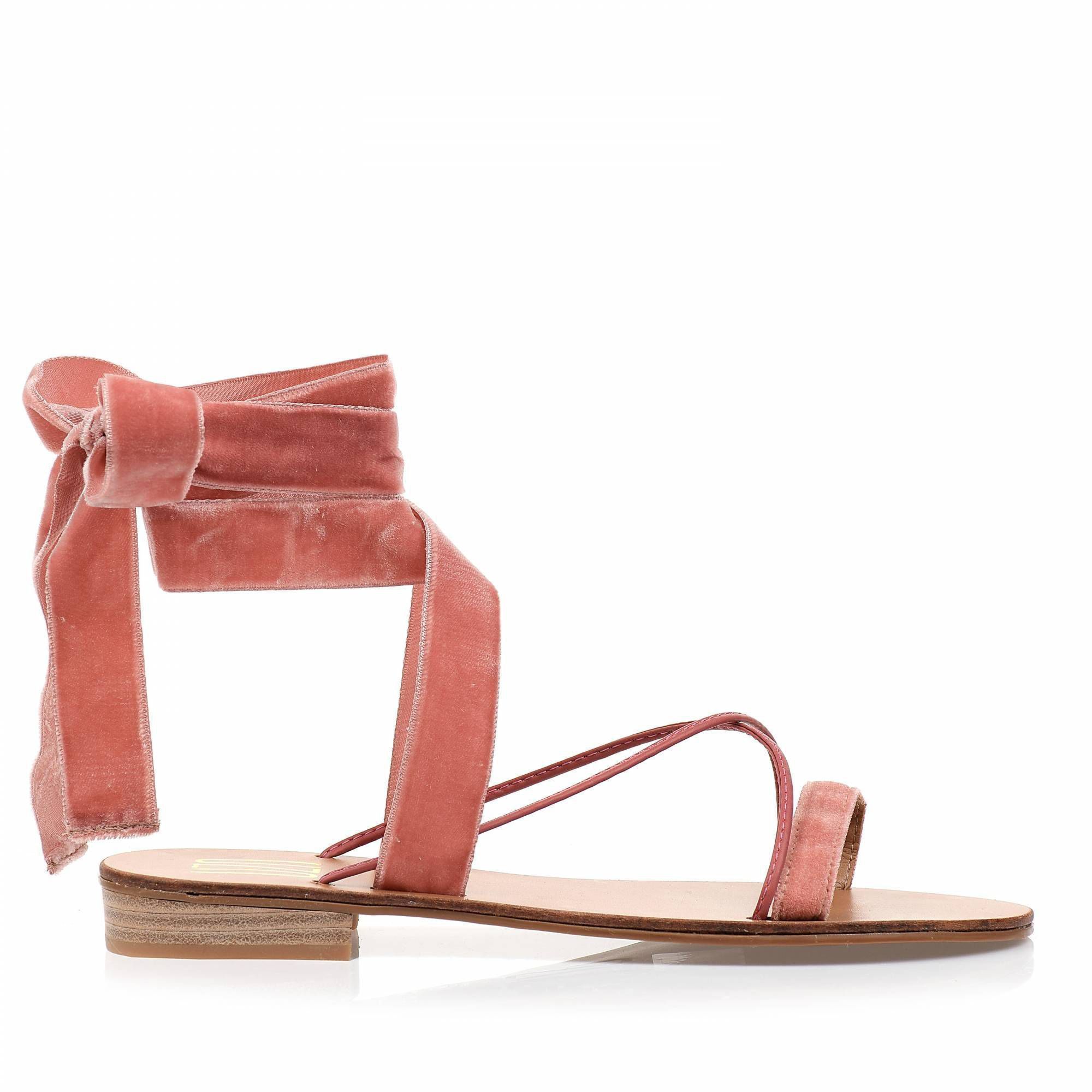 Flats Fita Veludo Nude