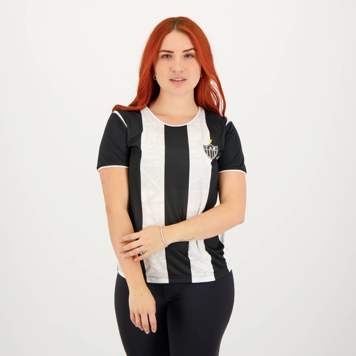 Camisa Atlético Mineiro Poetry Feminina Preta e Branca