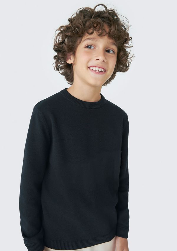 Blusão Infantil Menino Em Tricô - Preto 008