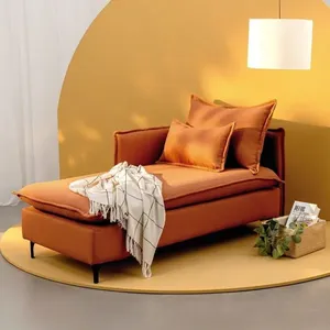 Sofá Modular Chaise Braço Lateral com Pé Metal Sôma CabeCasa MadeiraOriginals Marrom Mocha Mousse Mocha Mousse