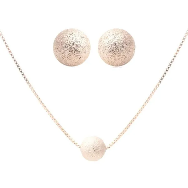 Conjunto Brincos E Colar Potenza Classic Esfera Artística