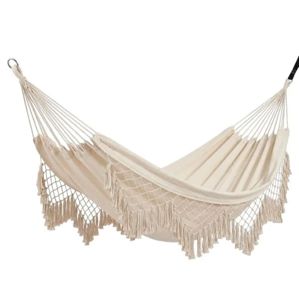 Rede de Dormir e Descanso Baumon Rio Jutaí 200x150cm Algodão Bege OP17