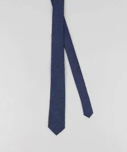 Gravata Masculina em Jacquard Azul Marinho Único