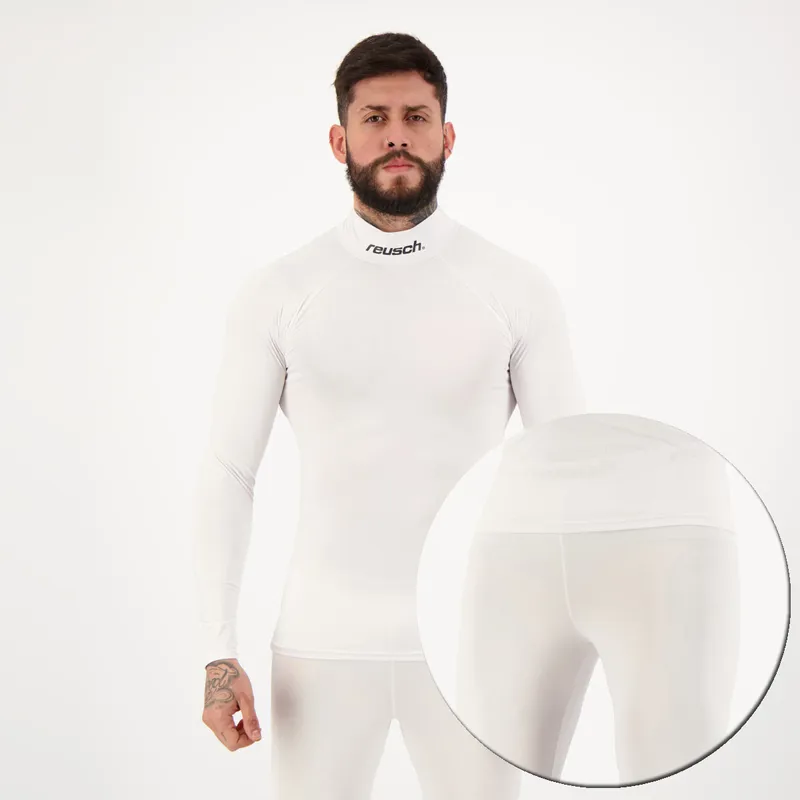 Conjunto Térmico Reusch Gola Alta Manga Longa Branca