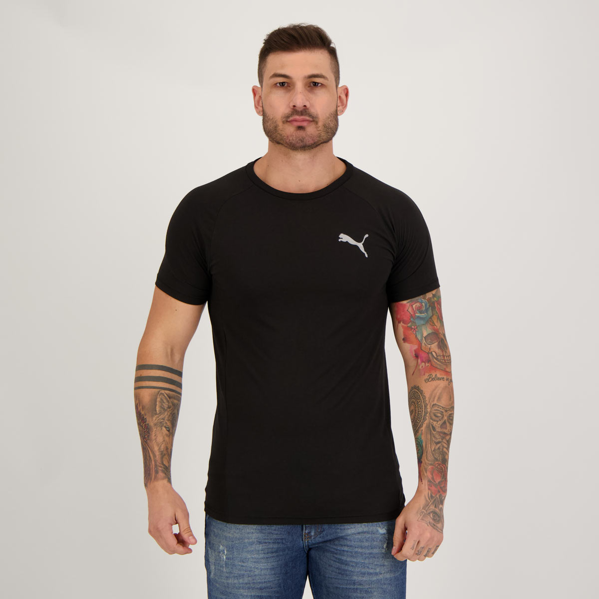 Camiseta Puma Evostripe Training Preta