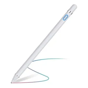 Caneta Stylus Ponta Fina 1,5MM para Ipad e Tablets Alumínio com Bateria Recarregável Branco Caneta Stylus Ponta Fina 1,5MM para Ipad Alumínio Recarregável Branco