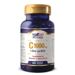 Vitamina C 1000 mg + Zinco e B12 Vitgold 60 Cápsulas