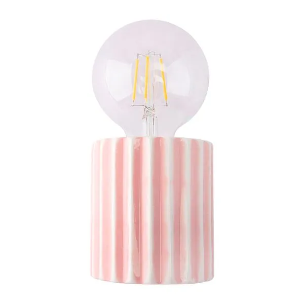Luminária de Mesa Cerâmica e Vidro 8,5x16cm Branco CB4159 - Clink