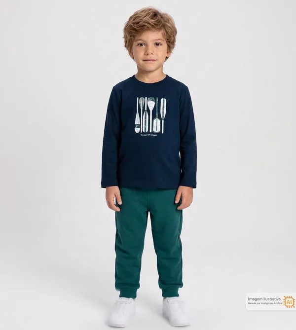 Conjunto Navegue com Coragem Marinho - 6