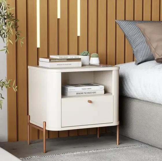 Mesa de Cabeceira Slim Tucupi Off White - JB Bechara