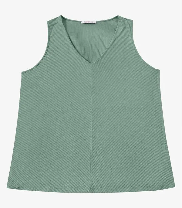 Regata Feminina Plus Size Secret Glam Verde G1