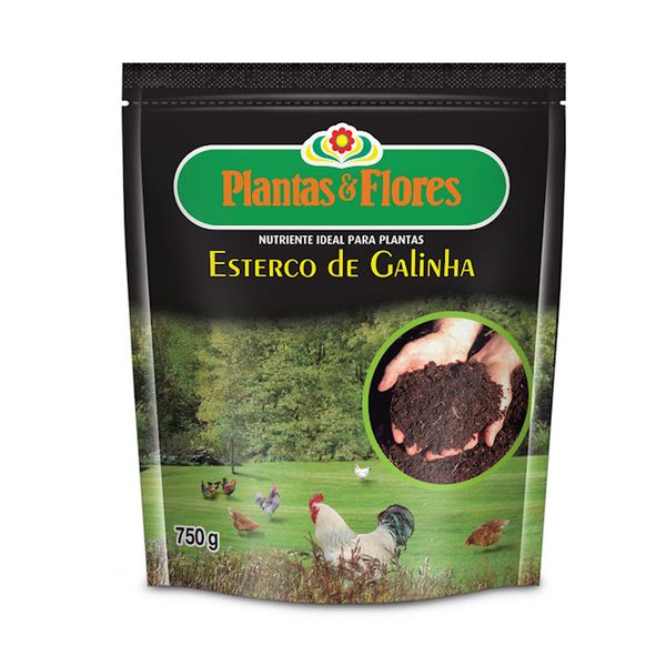 Fertilizante Esterco Galinha Plantio Plantas e Flores 750 g