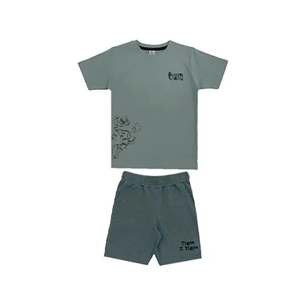 Conjunto Curto Tigor T Tigre Camiseta e Bermuda Fun2 Verde 12