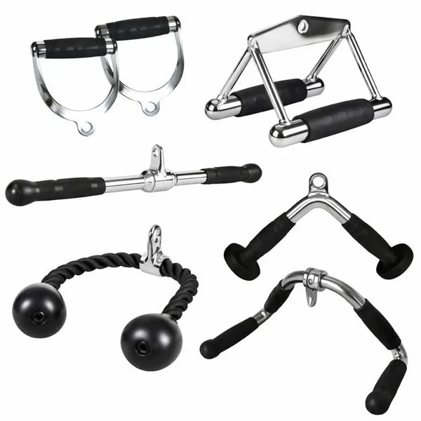 Kit 6 Puxadores Ahead Sports Profissional Crossover Pulley Emborrachados