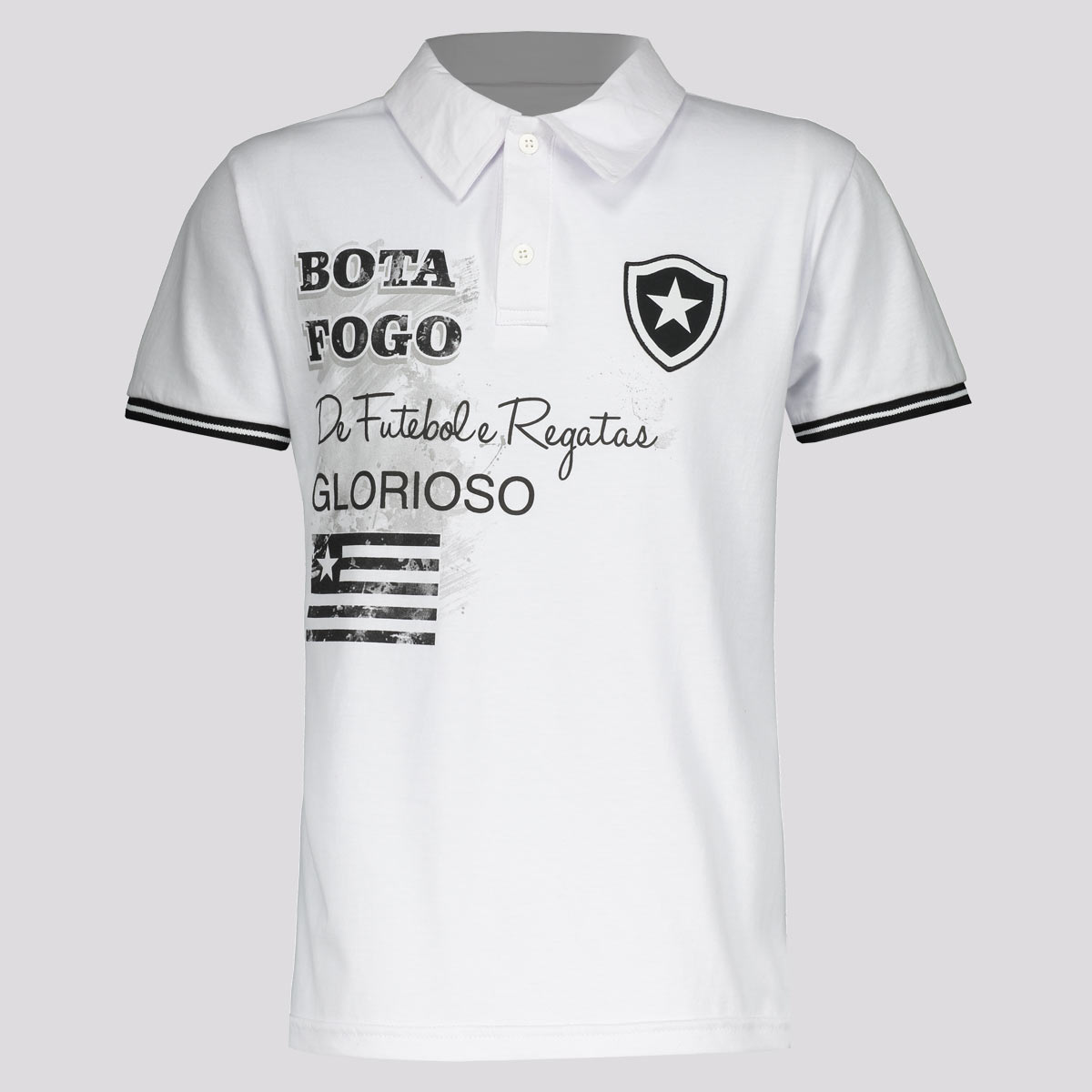 Polo Botafogo Glorioso Bandeira Juvenil Branca