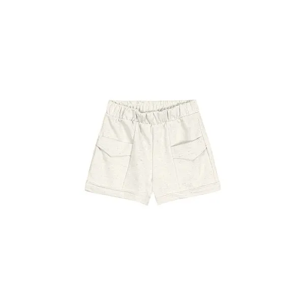 Shorts Menina Bolso Com Lapela Em Moletom Carinhoso Off White - 16