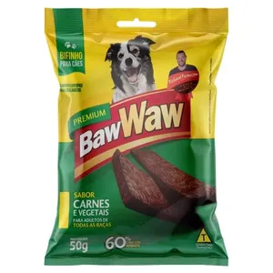 Petisco Cão Pequeno Baw Waw Bifinho Carne e Vegetais 50g