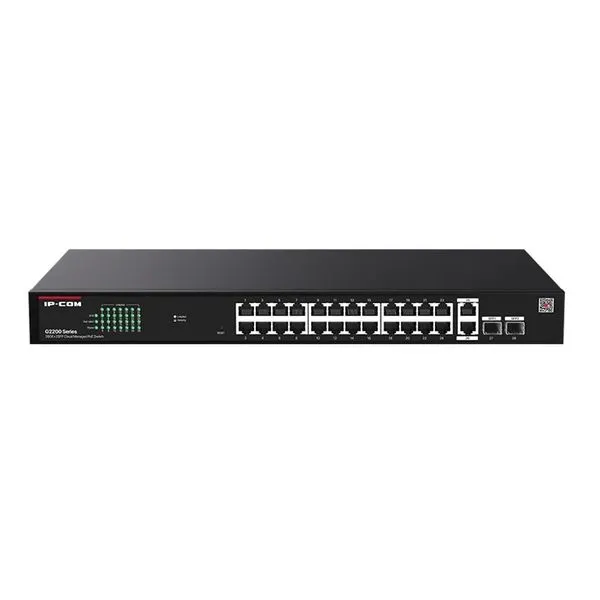 Switch IP-COM 24 Portas PoE 10/100/1000 26P+2SFP Cloud Managed Giga Metal