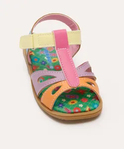 sandália infantil com recortes mooui colorida 24