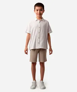 camisa juvenil de algodão com bolso manga curta off white 10