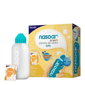 Nasoar Infantil 0,9% Myralis 1 Frasco com 120mL+ 15 Sachês com 1,080g