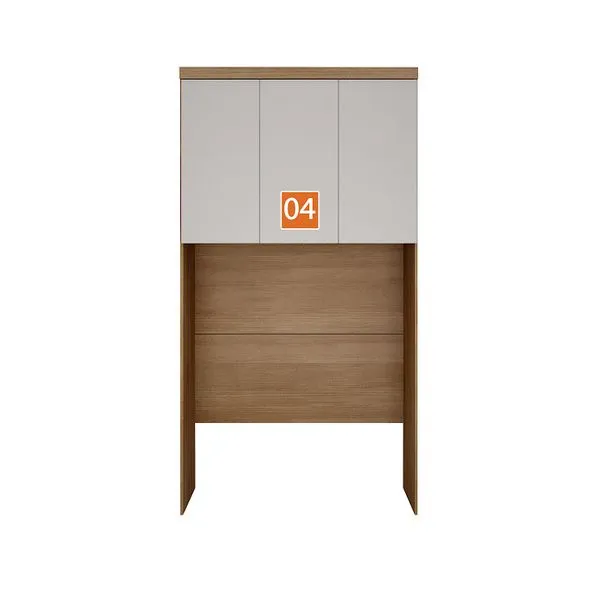 Módulo Aéreo Modulado Rizon para Cama Solteiro Cumaru e Fendi - Novo Horizonte Móveis