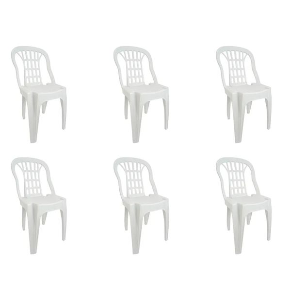 Kit 6 Cadeiras Bistrô Plásticas Serro Brancas Antares
