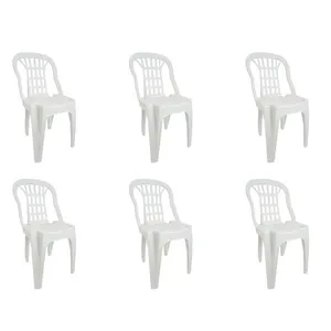 Kit 6 Cadeiras Bistrô Plásticas Serro Brancas Antares