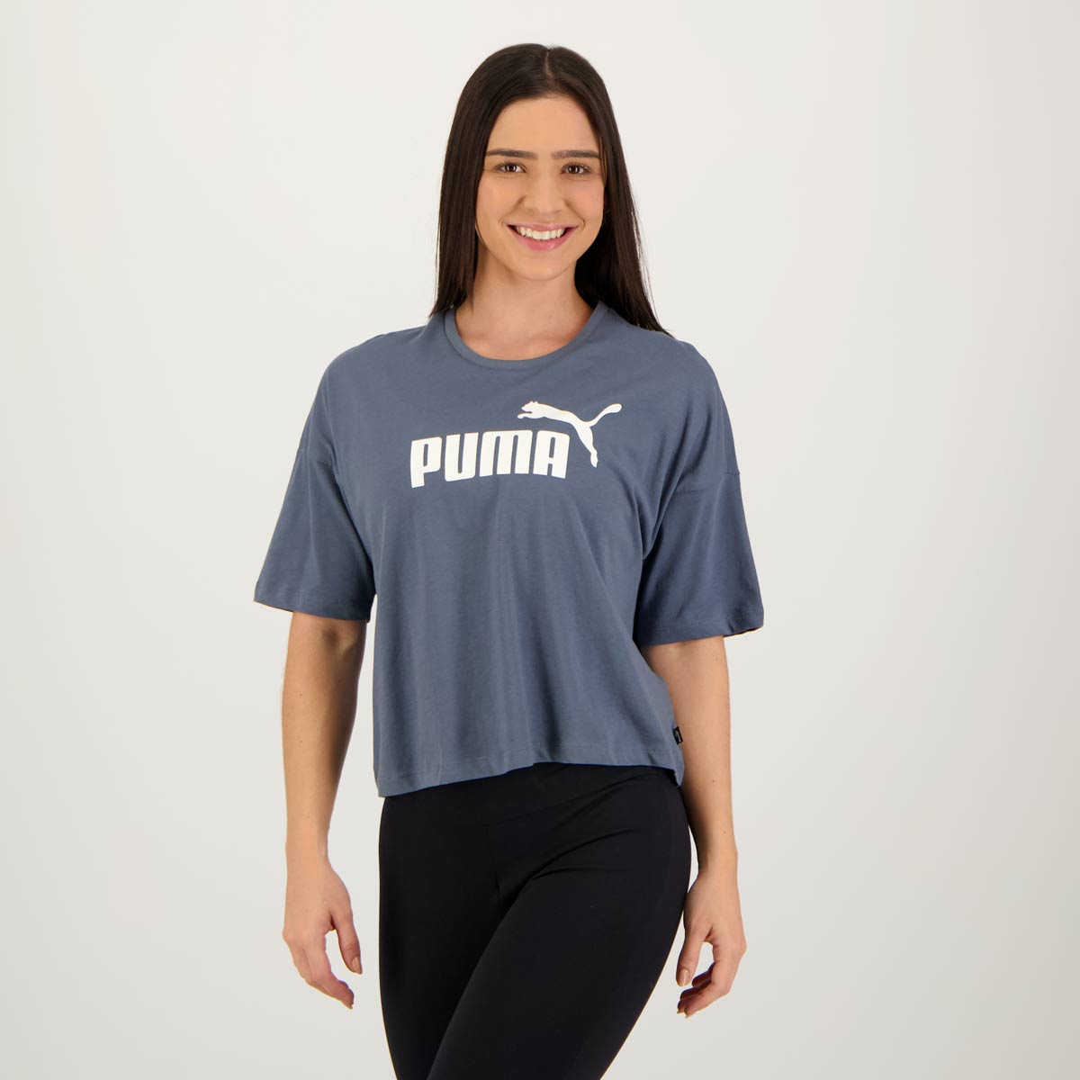 Cropped Puma ESS Logo Feminina Azul