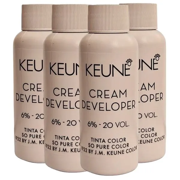 Kit 4 Cremes Oxidantes 6% Keune Tinta Developer 20 Vol 60ml