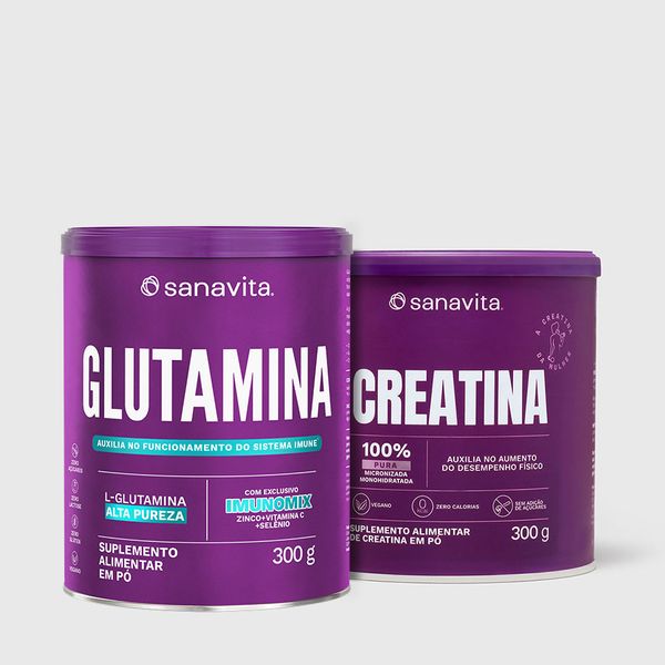 Combo Performance e Recuperação Creatina 300g | Glutamina