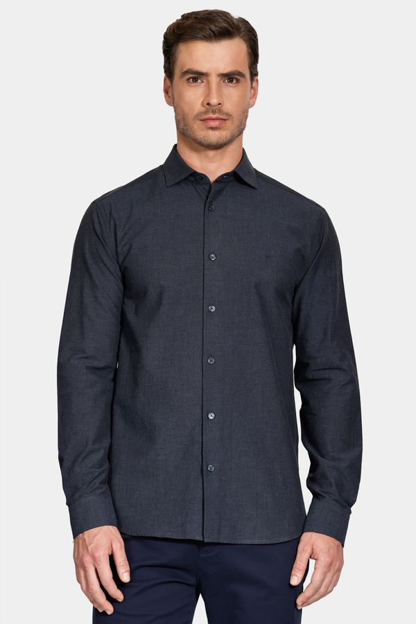 Camisa Manga Longa Slim Black Marinho - GG