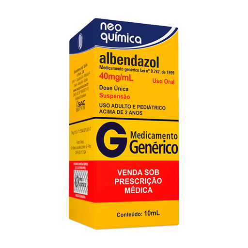 ALBENDAZOL SUSP 40MG/ML 10ML - NEO (G)