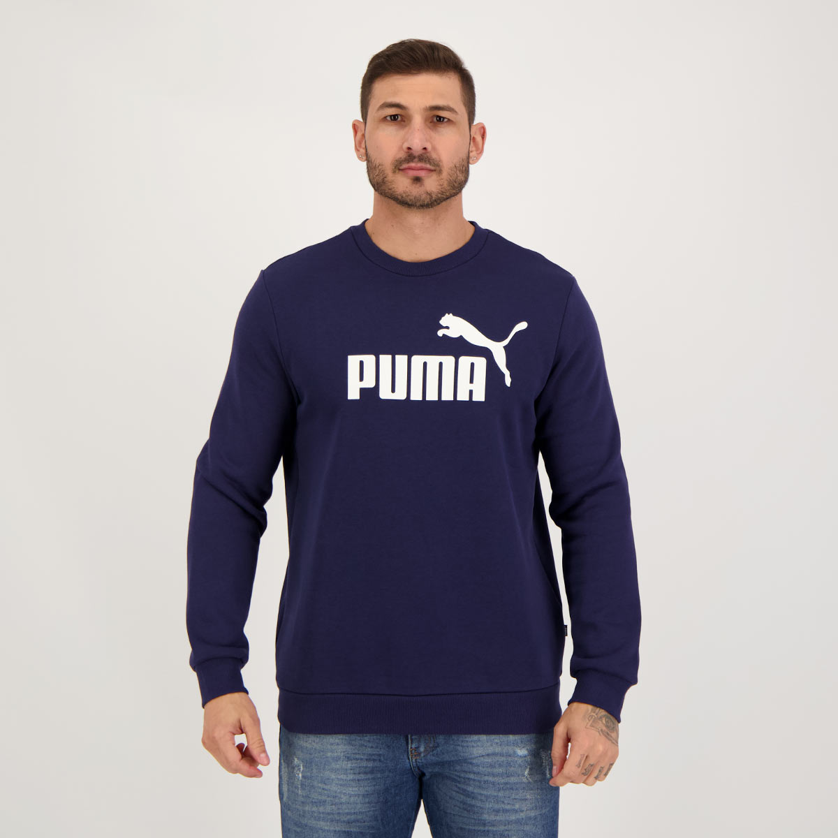 Moletom Puma ESS Big Logo FL II Marinho