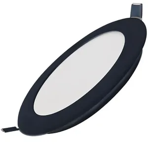 Painel LED de Embutir Super Eco Redondo 18W 2700K Bivolt Preto 02891B com Driver Integrado Ourolux Painel LED de Embutir Super Eco Redondo 18W 2700K Bivolt Preto 02891B Ourolux