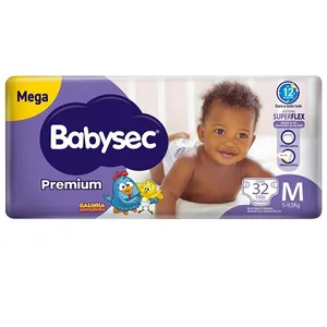 Fralda Babysec Premium Tamanho M Pacote Mega 32 Fraldas Descartaveis