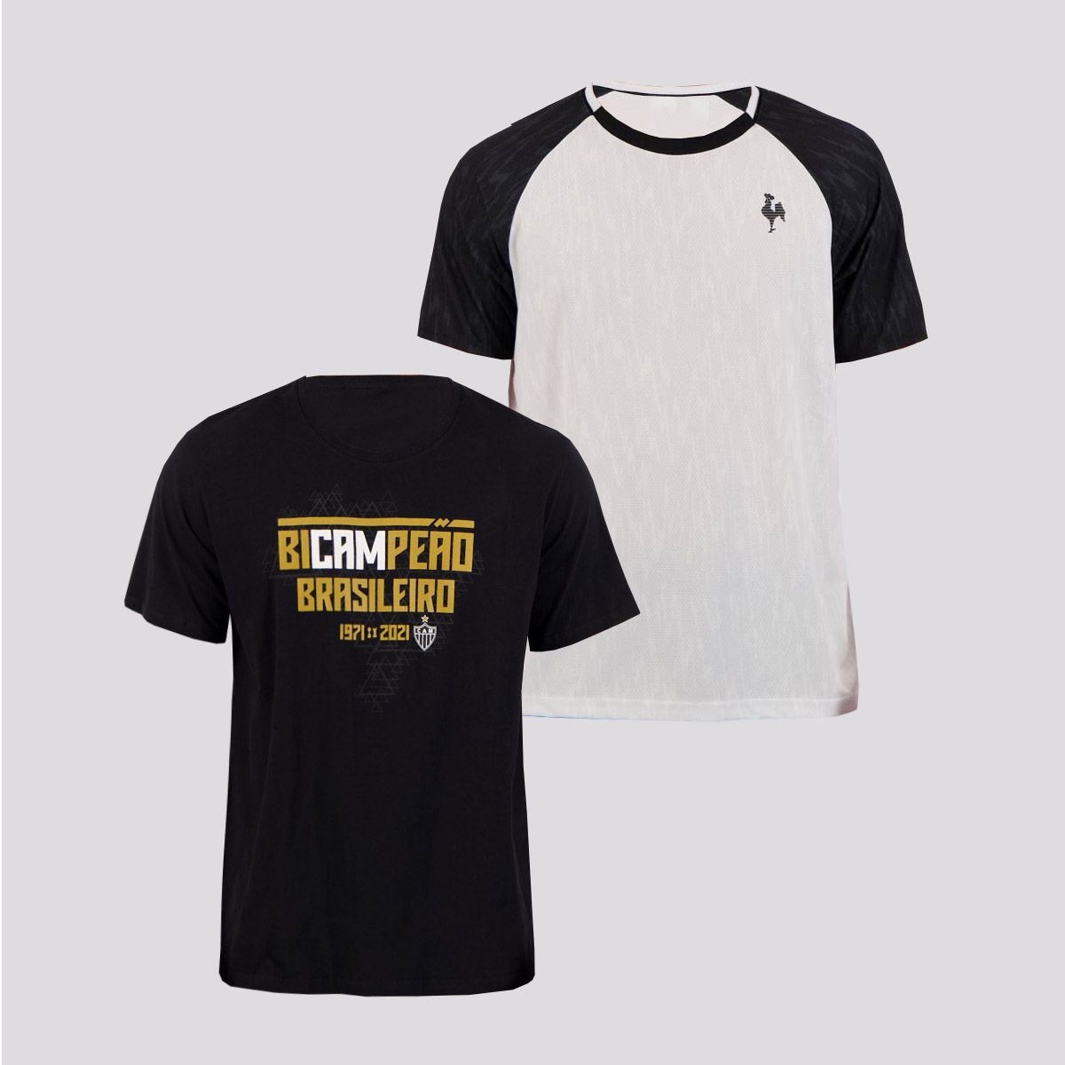 Kit de 2 Camisas Atlético Mineiro Preto e Branco