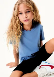 Blusa Infantil Menina Básica Slim - Azul 016