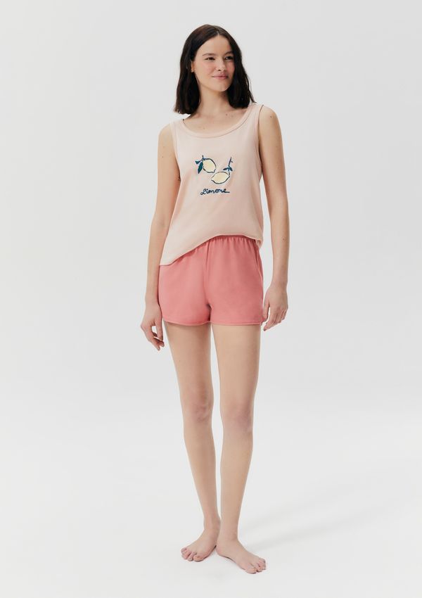 Pijama Curto Feminino Estampado - Rosa P