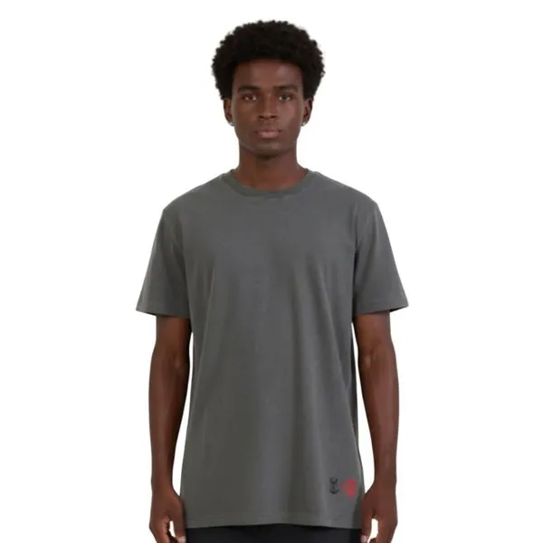 Camiseta Masculina Flamengo Braziline Batida Cinza M (MP)