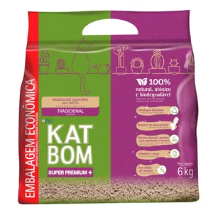 Areia para Gato Katbom Natural Granulado Higiênico Biodegradável 6 kg