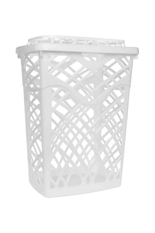 Cesto de Roupa Jaguar Telado Retangular com Tampa Branco 60L