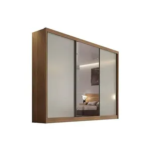 Guarda Roupa Casal 3 Portas Correr c/Esp 4Gavs Toulon Plus Cumaru/Fendi 25 N. Horizonte