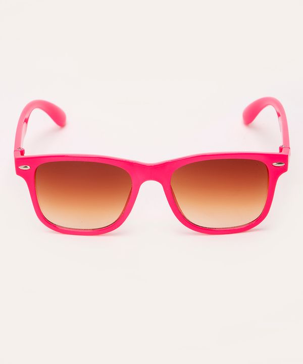 óculos de sol infantil quadrado com proteção uv rosa Único