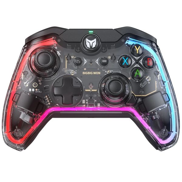 Controle c/Fio MoJhon - Rainbow S - Switch e Windows (Cyberpunk transparent)