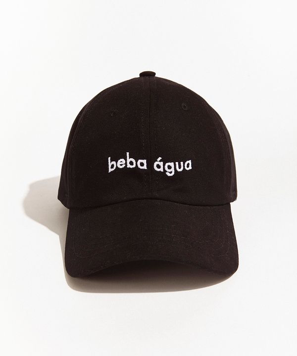 Boné Feminino Mindset Obvious Aba Curva com Bordado "Beba Água" Preto Único
